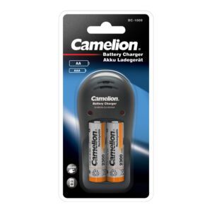 CAMELION Stecker-Ladegerät BC-1009 inkl. 2x Ni-MH Akku Mignon AA 2300mAh