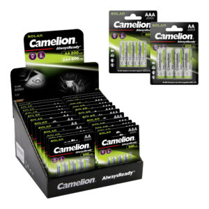 Camelion_17428463_Ni-MH AlwaysReady AA800 BP4-AAA600 BP4 D28 - Solar AlwaysReady Mix Display.jpg