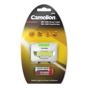 CAMELION S808-DB - 3 Watt COB Kopflampe / 4 Funktionen / 120 Lumen / inkl. 3 x AAA Alkaline Batterien