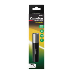 CAMELION RT318-CBH – Wiederaufladbare Taschenlampe 3W, schwarz